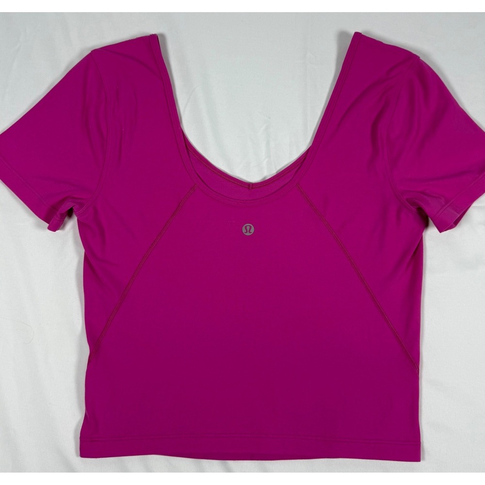 Lululemon Align T-Shirt Magenta Pink Scoop Neck Short Sleeve Yoga Top Size 4 - Picture 4 of 6